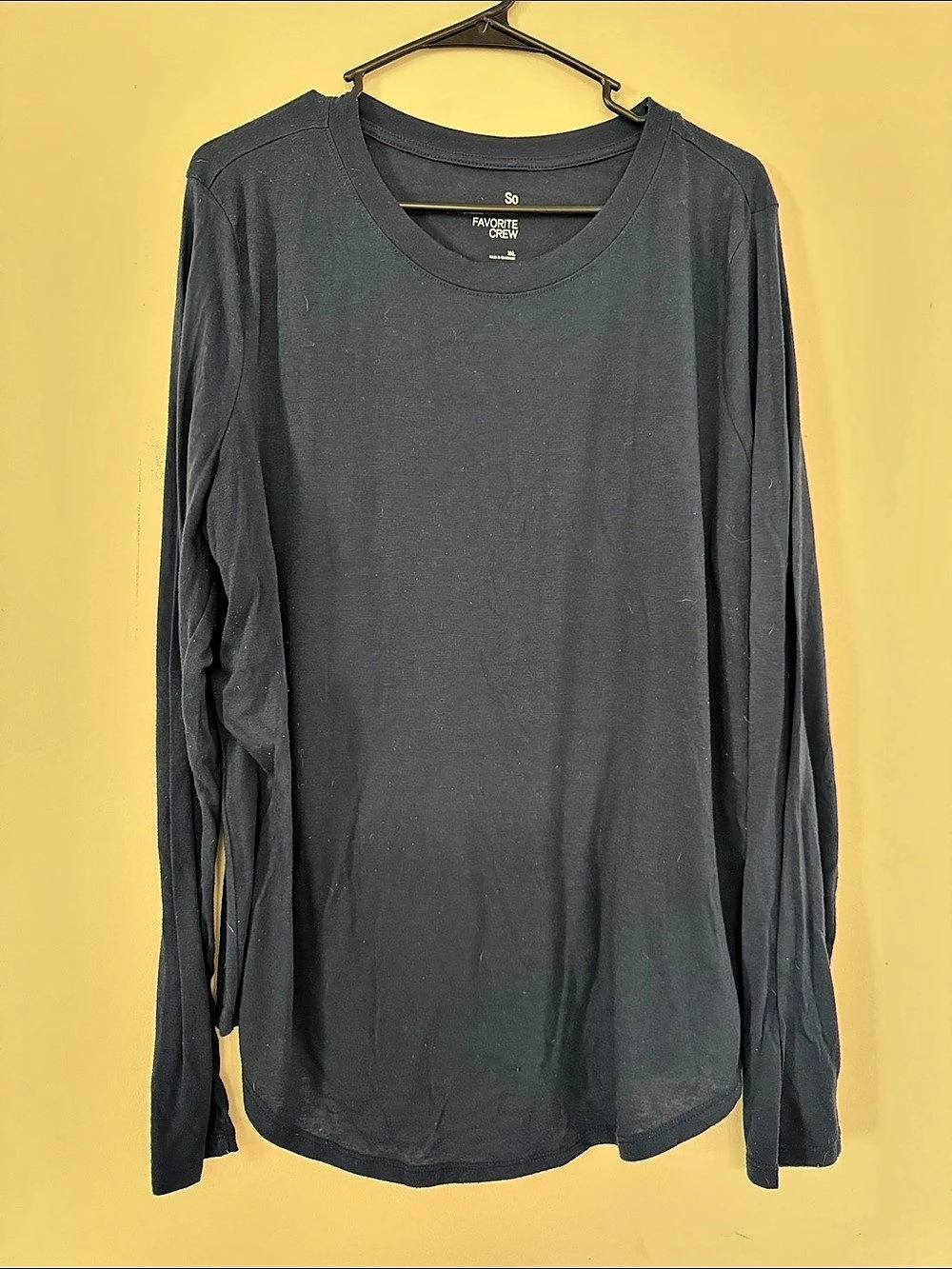 SO Favorite Crew Long Sleeve Tee Black